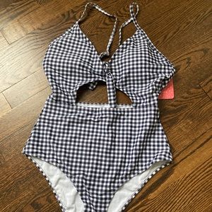 Gingham cut out one piece swimsuit NWT